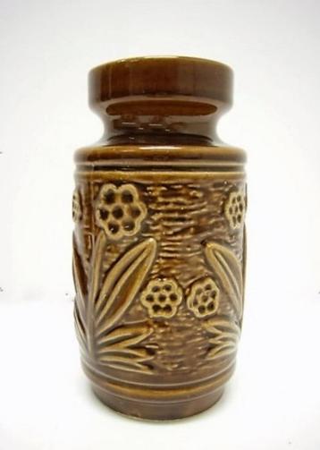 Vintage vaas met bloemmotief - U-Keramik 70-16 (7779) beschikbaar voor biedingen