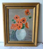 stilleven, bloemen in vaas, ingelijst, Ophalen of Verzenden, Gebruikt