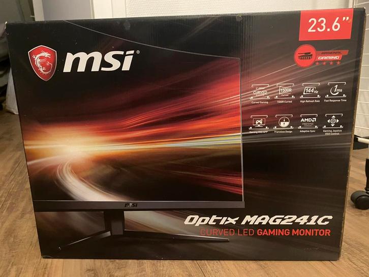 MSI Optix MAG241C Gaming Monitor - 24 inch, Computers en Software, Monitoren, Zo goed als nieuw, 101 t/m 150 Hz, DisplayPort, Gaming