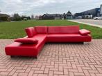 GRATIS LEVERING HEEL NL Montel Rode Echt Leer Hoekbank, Huis en Inrichting, Banken | Bankstellen, 250 tot 300 cm, Hoekbank, Leer