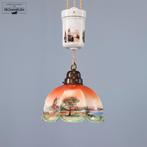 Antieke Art Deco Opaline hanglamp pendellamp katrollamp 6192, Antiek en Kunst, Antiek | Lampen, Ophalen of Verzenden