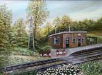 schilderij Station d'n Halt 1914 Geulle (L), Antiek en Kunst, Ophalen of Verzenden