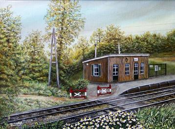schilderij Station d'n Halt 1914 Geulle (L) beschikbaar voor biedingen