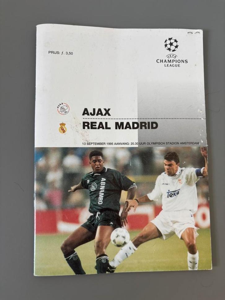 Ajax vs Real Madrid 13-09-1995 Ticket + Wedstrijdboekje, Verzamelen, Sportartikelen en Voetbal, Zo goed als nieuw, Overige typen