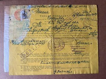 Toelatingskaart Nederlands-Indië beschikbaar voor biedingen