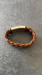 Bruine Leren Armband - Stalen Magnetische sluiting - 19cm, --, Bruin, Leer, Ophalen of Verzenden
