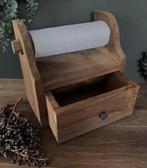 Houten Keukenrolhouder met Lade - Teakhout, Nieuw, Ophalen of Verzenden, Nvt, Nvt