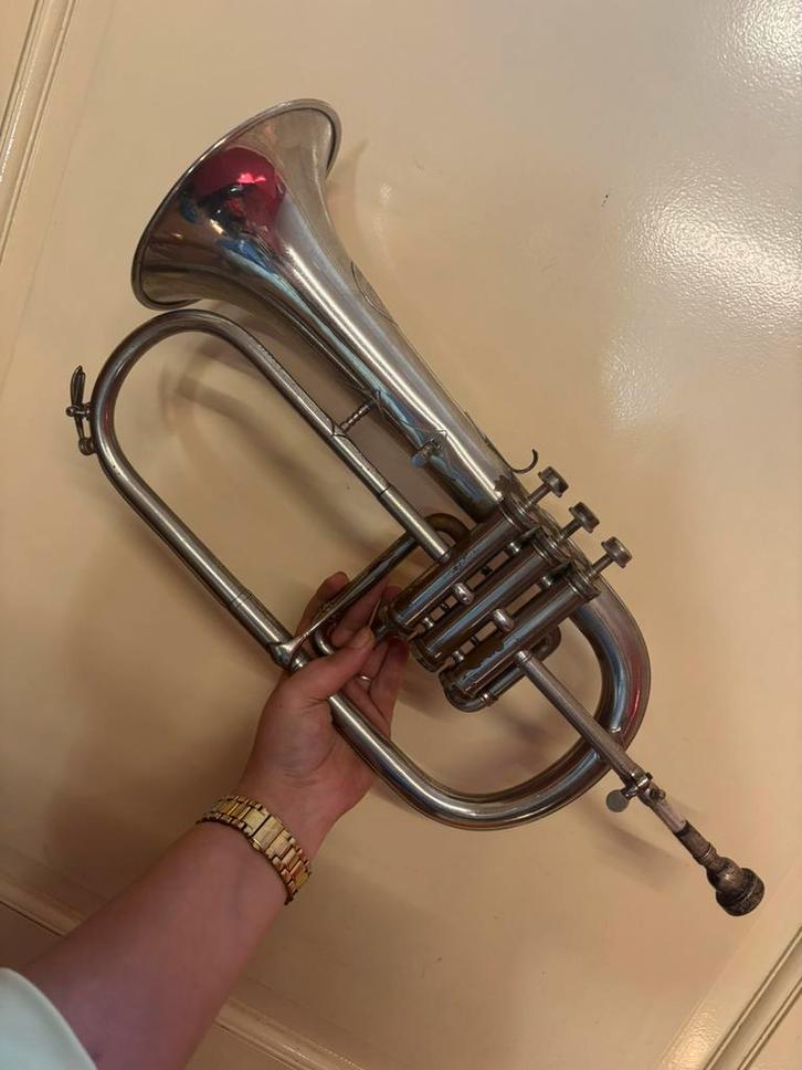 Antieke bugel / flugelhorn – Boosey London, Muziek en Instrumenten, Standaards, Zo goed als nieuw, Overige instrumenten, Ophalen