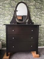 IKEA Hemnes kaptafel / ladekast met spiegel zwartbruin, Ophalen, Gebruikt, Hout