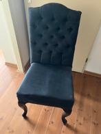6x klassieke gecapitonneerde eetkamerstoelen Bocx Interiors, Ophalen, Hout, Gebruikt, Blauw