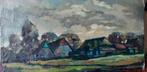 Impressionistische schilderij.Landschap met Boerderijhuizen, Antiek en Kunst, Ophalen