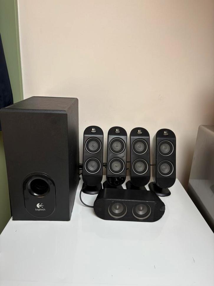Logitech 5.1 X-530 Speakerset – Goed werkend, Computers en Software, Pc speakers, Gebruikt, Ophalen