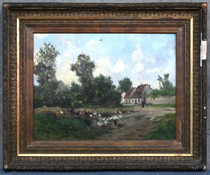 Gustave Albert Catoire (1845–1880) Antiek schilderij op doek, Antiek en Kunst, Kunst | Schilderijen | Klassiek, Ophalen