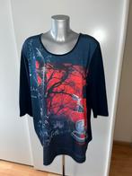 Ulla Popken shirt blauw met print maat 46/48 ZGAN, Blauw, Shirt of Top, Ophalen of Verzenden, Zo goed als nieuw