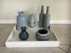 flessen potjes vazen H20 geglazuurd aardewerk grijs/ijsblauw, Overige kleuren, Aardewerk of Porselein, Ophalen of Verzenden, Zo goed als nieuw