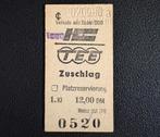 Treinkaartje IC TEE ‘Zuschlag platzreservierung’ (1980), Verzamelen, Spoorwegen en Tramwegen, Ophalen of Verzenden, Gebruikt, Trein