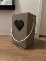 Windlicht Hout Hart Groot, Huis en Inrichting, Woonaccessoires | Kandelaars en Kaarsen, Ophalen of Verzenden, Zo goed als nieuw