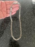 Zilveren schakelketting 925, 77cm, Ophalen of Verzenden, Zo goed als nieuw, Zilver, Met hanger