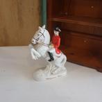 Lipizzaner Wien beeldje paard met ruiter porselein 17 hoog, Antiek en Kunst, Ophalen of Verzenden