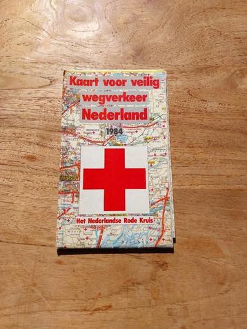 Kaart voor veilig verkeer Nederland 1984 Rode kruis beschikbaar voor biedingen