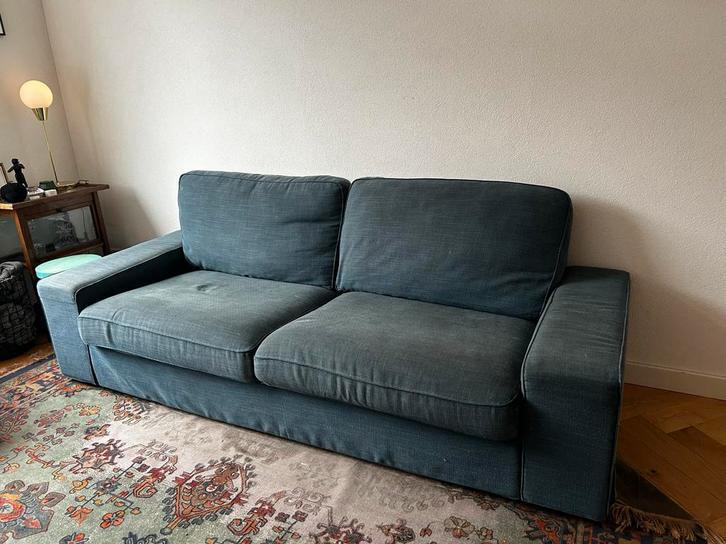 IKEA Kivik bank 3-zits + poef, Huis en Inrichting, Banken | Voetenbanken en Poefen, Gebruikt, 125 cm of meer, Rechthoekig, Stof