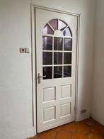 Binnendeur met roze glas, Doe-het-zelf en Verbouw, Deuren en Horren, Ophalen, Gebruikt, 80 tot 100 cm, Binnendeur