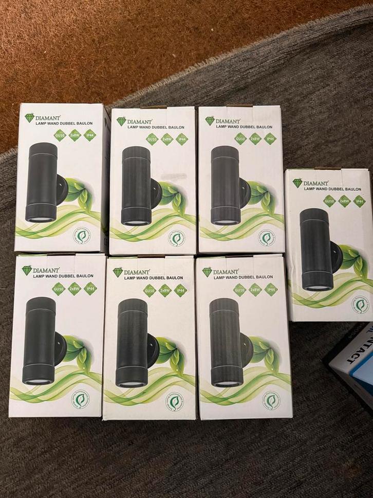 7x Diamant Wandlamp + 14 GU10 Lampen - Nieuw, Huis en Inrichting, Lampen | Wandlampen, Nieuw, Ophalen