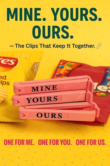 MINE. YOURS. OURS. - Vershoud Clips! Set van 3. beschikbaar voor biedingen