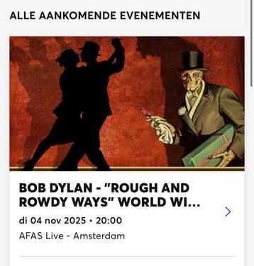Bob Dylan - AFAS live Amsterdam zitplaatsen te koop 2x beschikbaar voor biedingen