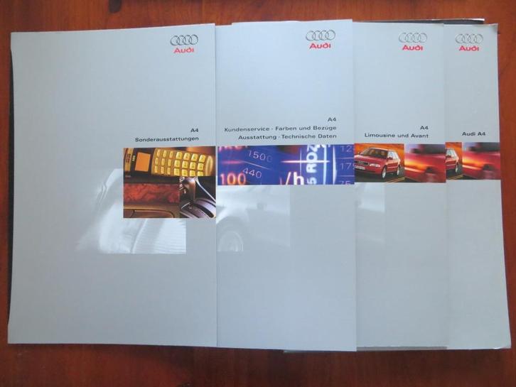 Audi A4 Limousine und Avant (juli 1996) + 2 bijlagen en map, Boeken, Auto's | Folders en Tijdschriften, Nieuw, Audi, Ophalen of Verzenden