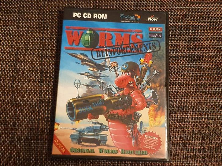 PC CD-ROM - Worms Reinforcements 1993 CD Rom Spel DVD Case, Spelcomputers en Games, Games | Pc, Zo goed als nieuw, Platform, 1 speler