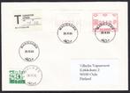 Brief Aland met automaatzegels en strafport Finland, 1984, Verzenden, Brief