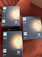 3x Philips Hue E27 550 White Filament Lampen, Ophalen, Zo goed als nieuw, Glas, Minder dan 50 cm