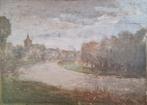 Schilderij stadsgezicht
Olieverf op houten paneel, Ophalen of Verzenden