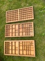 Antieke letterbakken 3 stuks, Ophalen of Verzenden, Gebruikt