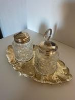 Antiek Peper & Zout Stel Zilver/Kristal, Antiek en Kunst, Ophalen of Verzenden