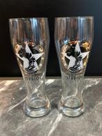 2 bierglazen Walt Disney Studio’s Paris, Ophalen of Verzenden, Assepoester of Belle, Zo goed als nieuw, Servies
