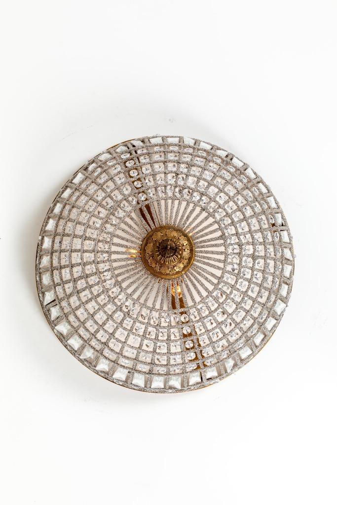 Klassieke Plafonniere | Franse Kristallen Plafondlamp Brons, Huis en Inrichting, Lampen | Plafondlampen, Nieuw, Glas, Overige materialen