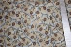 2 Lappen 100% katoen vintage stof - beige blaadjes #3899, Beige, Nieuw, Ophalen of Verzenden, Katoen