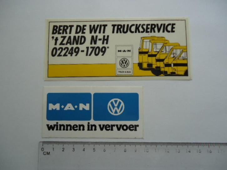 sticker oud MAN VW Volkswagen truck bus t zand nh retro, Verzamelen, Stickers, Zo goed als nieuw, Auto of Motor, Verzenden
