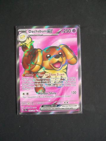 4503. Nieuwe Pokemon Kaart SECRET DACHSBUN EX (160/142) beschikbaar voor biedingen