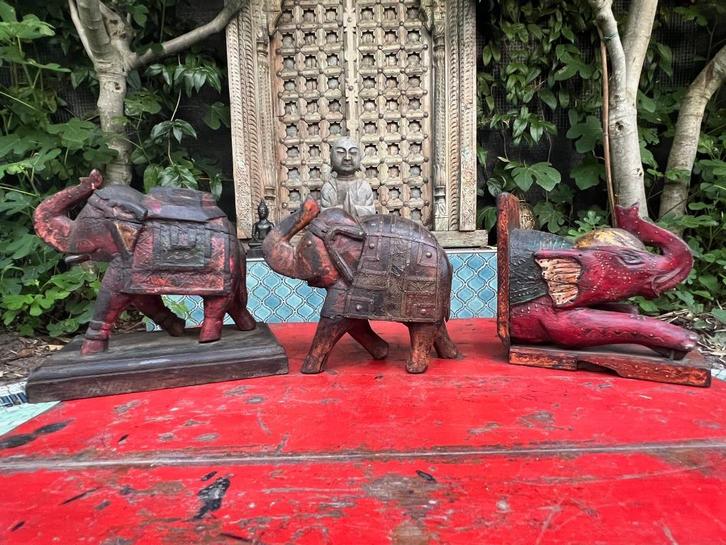 Olifant houtsnijwerk uit India Indiase handwerk, Antiek en Kunst, Kunst | Beelden en Houtsnijwerken, Ophalen of Verzenden