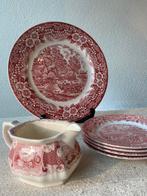 Vintage melkkannetje en schaal Ceramique Maastricht rood, Ophalen of Verzenden