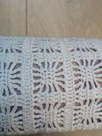 lang gehaakt rolkussen, Huis en Inrichting, Woonaccessoires | Kussens, Ophalen of Verzenden, Zo goed als nieuw, Wit, Cilindervormig