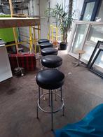 Johansson design 5 Vintage Barkrukken met Leer, Met voetsteun, 60 tot 90 cm, Ophalen of Verzenden, Metaal