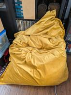 Roze Fatboy met Mosterdgele Fluwelen Hoes, Huis en Inrichting, Zitzakken, Ophalen of Verzenden, Gebruikt, Geel, Zitzak