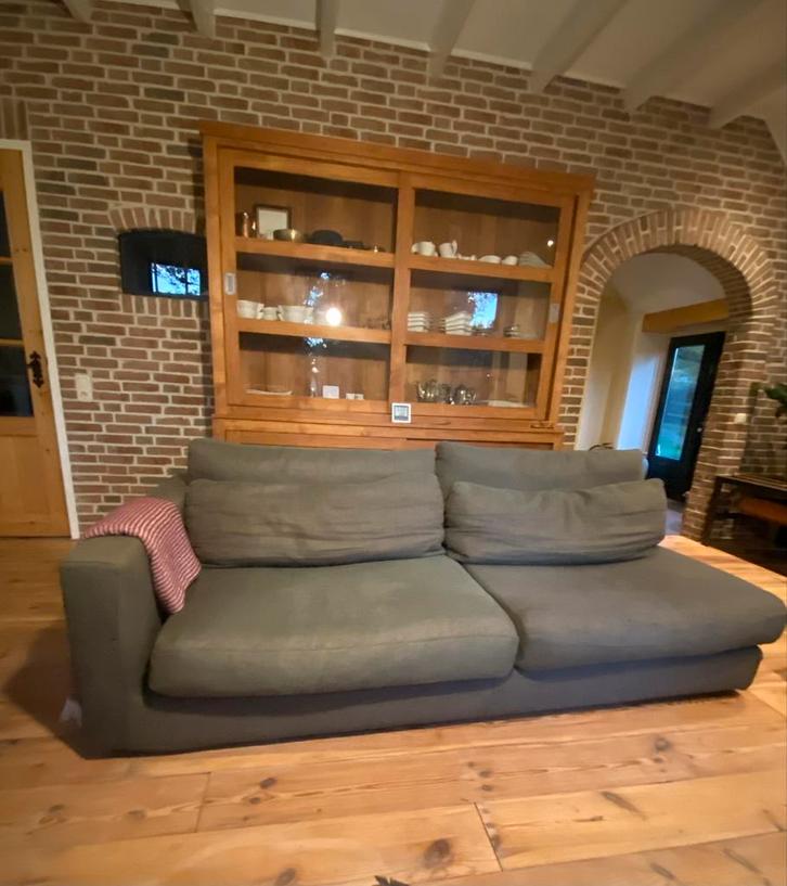 Donkergrijze robuuste Designbank van Linteloo, Huis en Inrichting, Banken | Bankstellen, Gebruikt, Rechte bank, Driepersoons, 200 tot 250 cm