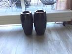 Zwarte hoge vazen, Tuin en Terras, Ophalen, Steen, Rond, Binnen