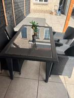 Mooie Wicker Tuinset met 4 Stoelen, Tuin en Terras, Tuinsets en Loungesets, Ophalen, 4 zitplaatsen, Eettafel, Zo goed als nieuw