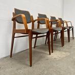 4x midcentury teak stoelen Hartmut Lohmeyer voor Wilkhahn, Huis en Inrichting, Stoelen, Ophalen, Hout, Gebruikt, Bruin